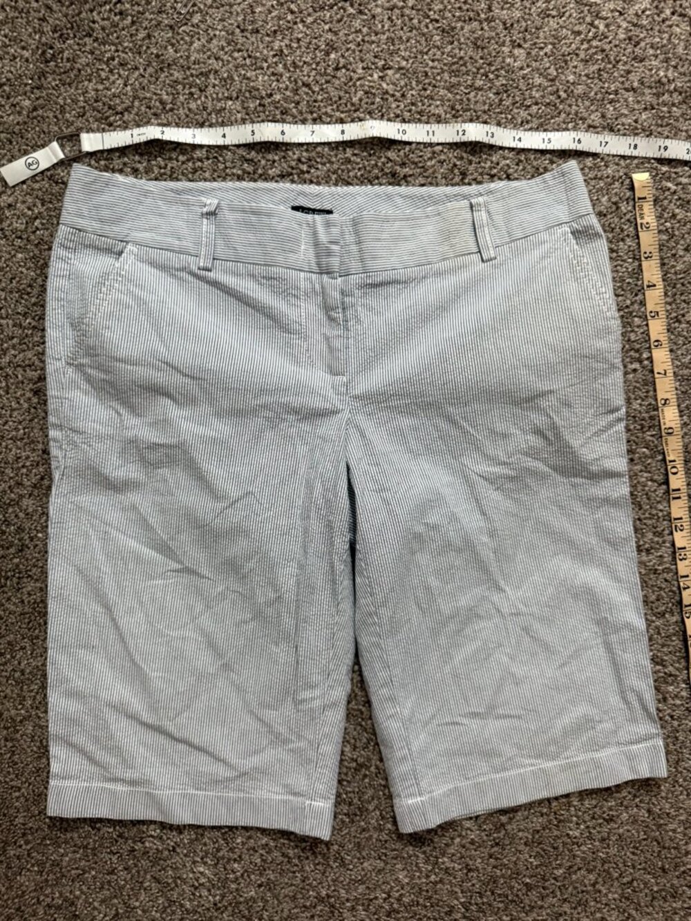 JCrew City Fit Striped Shorts Blue White Size 8 Bermuda Chino